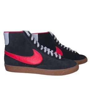 Nike Custom Blazer Black Suede Red Leather Nike G59 Size 12